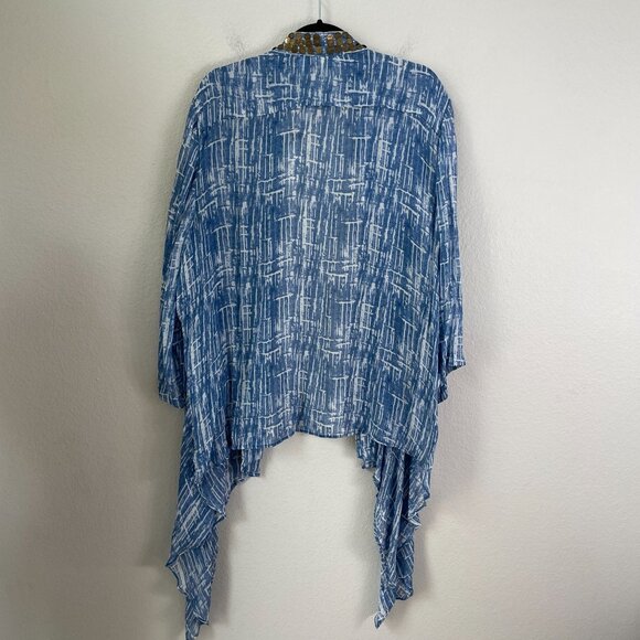 NEW Chicos 4 Womens Plus XXL Bimini Embellished 3/4 Sleeve Open Cardigan Kimono - Picture 12 of 13